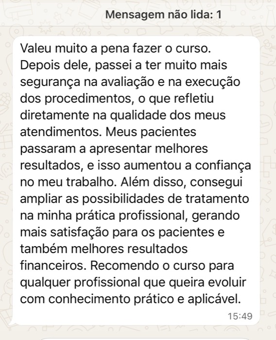 Depoimento real de aluno por mensagem